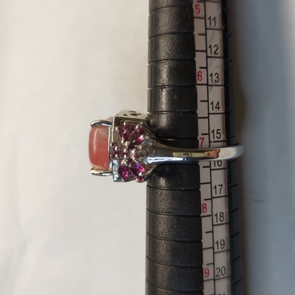 Vintage Rhodochrosite silver ring sz 7 - Picture 10 of 10